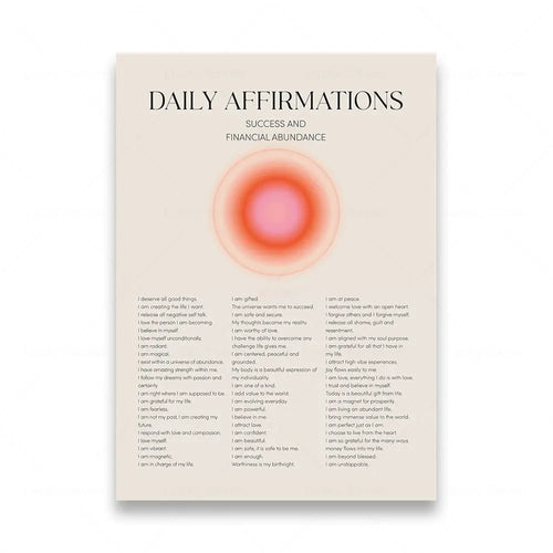 Chakra energy daily affirmation gradient spiritual wall art canvas print view 13