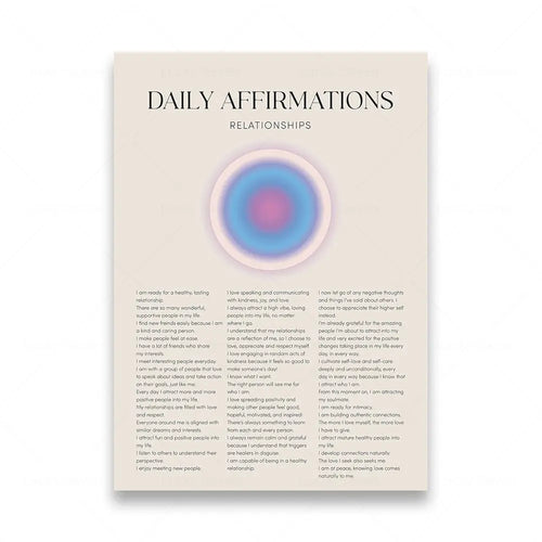 Chakra energy daily affirmation gradient spiritual wall art canvas print view 8