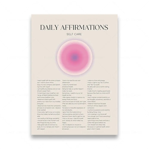Chakra energy daily affirmation gradient spiritual wall art canvas print view 12