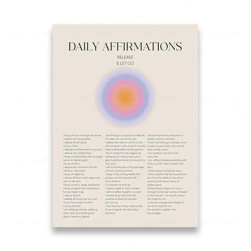 Chakra energy daily affirmation gradient spiritual wall art canvas print view 14