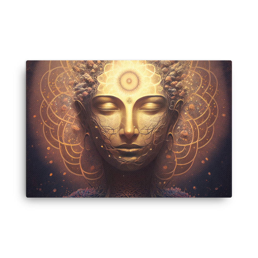 Yoga zen golden buddha canvas canvas wall art print