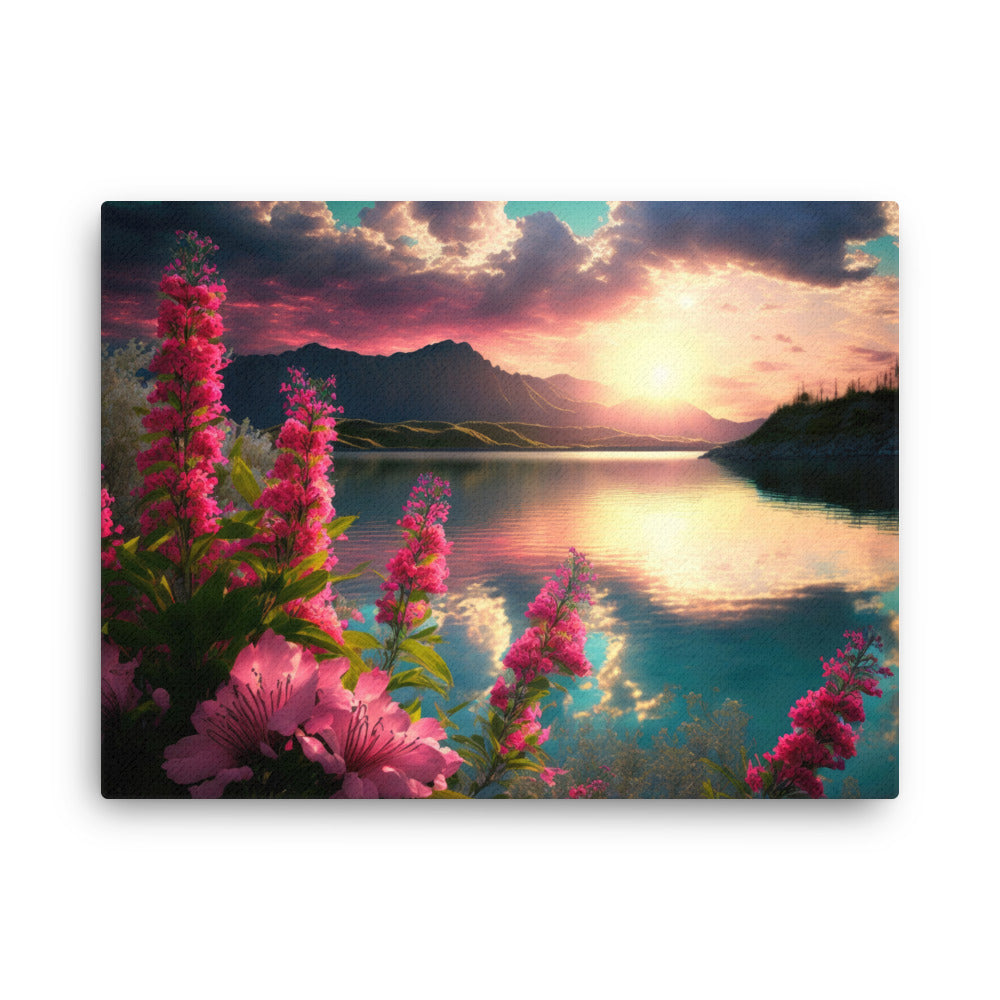 buddha meditation Spiritual Art - Pastel Serenity Pink Nature : Gentle Charms Wall Art ( canvas wall art in bedroom mockup