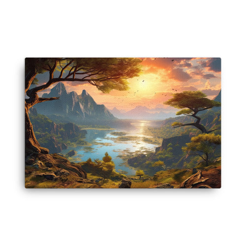 Chakra energy morning sunshine radiance : chronicles of a day canvas wall art print