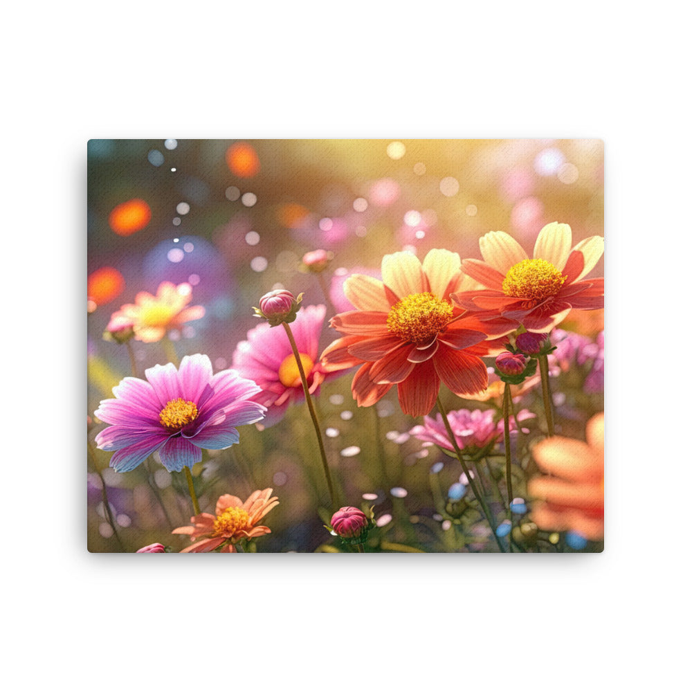 Nature shamanic beautifully blooming floral canvas print texture detail close-up