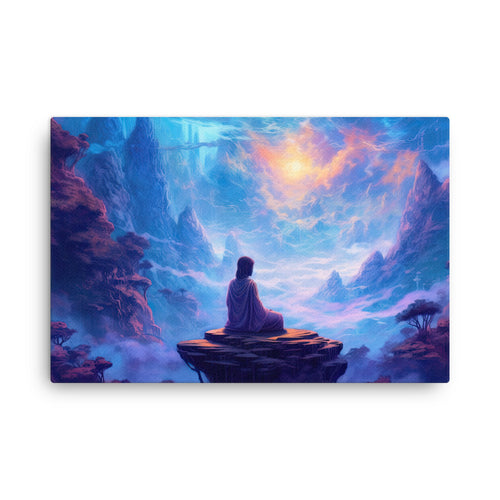 buddha meditation Yoga & Zen - Finding Tranquility Art: Power Of Meditation Wall Art ( canvas wall art in living room mockup