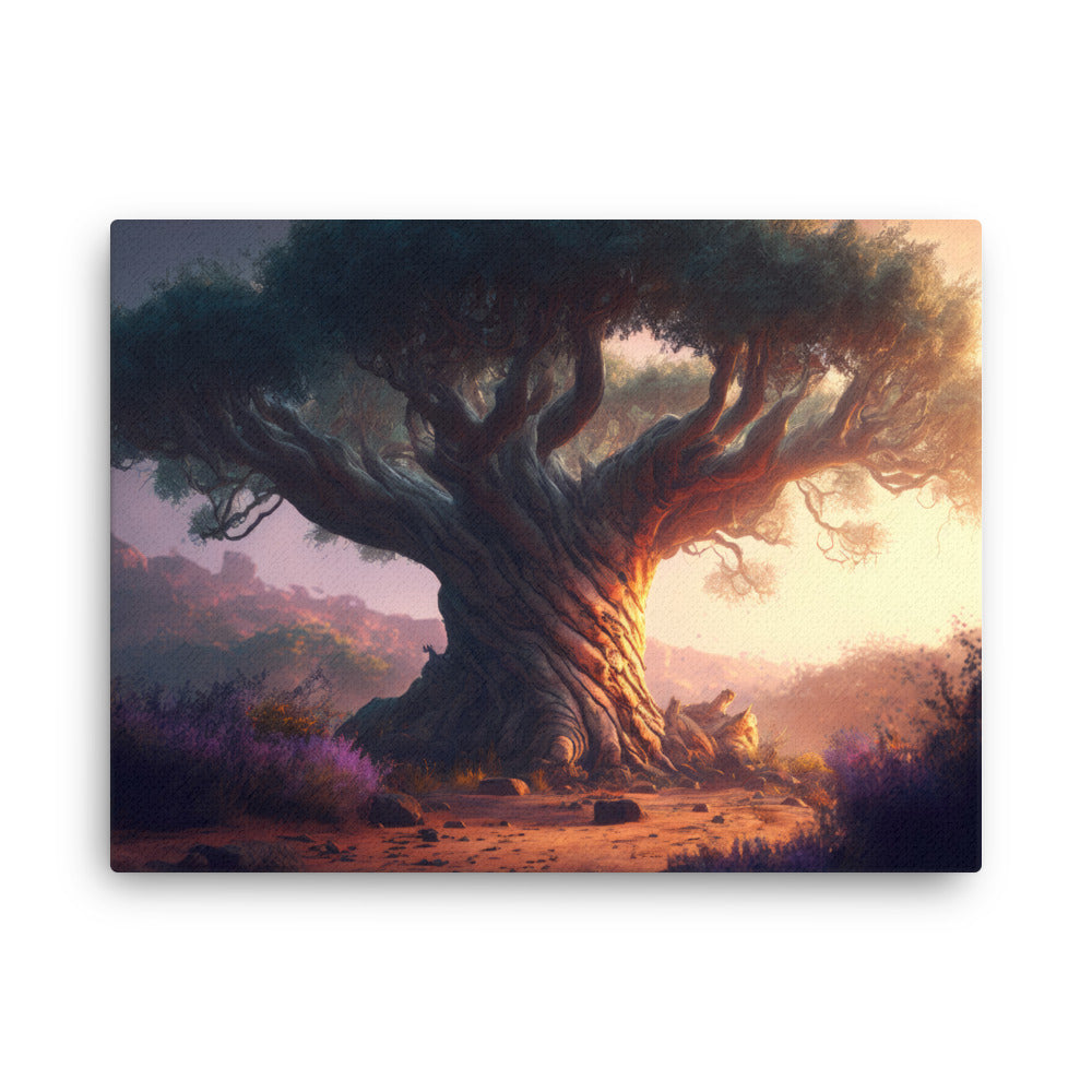 Nature shamanic arboreal whispers canvas canvas wall art in living room mockup