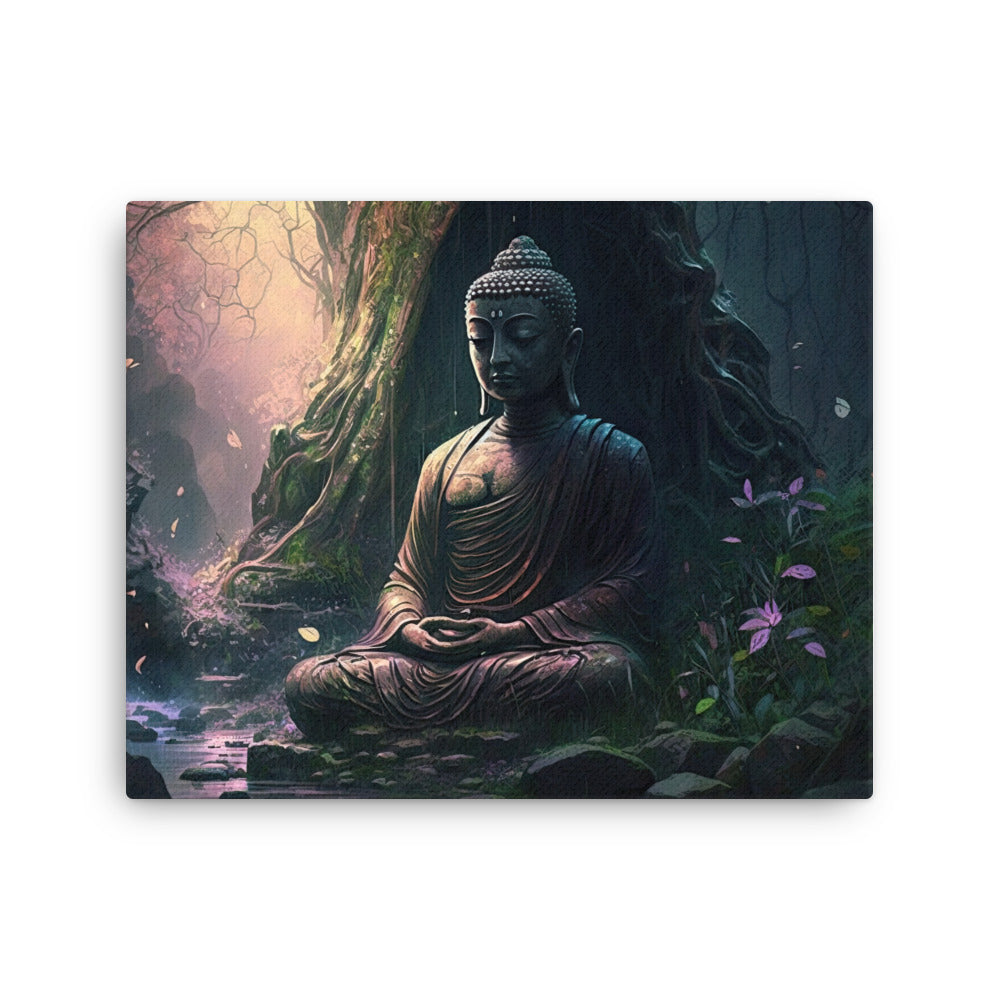 buddha meditation Yoga & Zen - Buddha In Nature Art canvas wall art in meditation space mockup