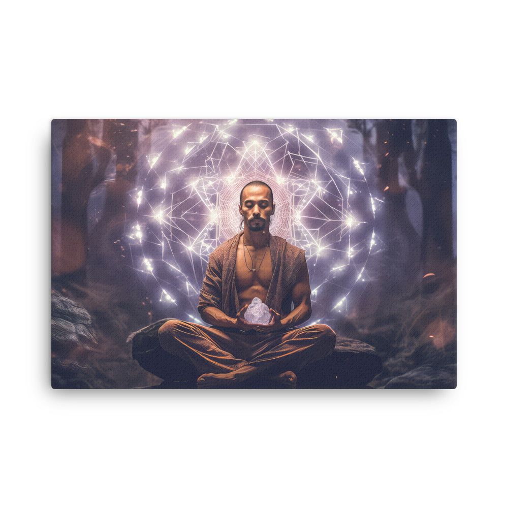 buddha meditation Yoga & Zen - Shamanic Secrets Unveiled Art: Ancient Traditions Wall Art ( canvas wall art in living room mockup