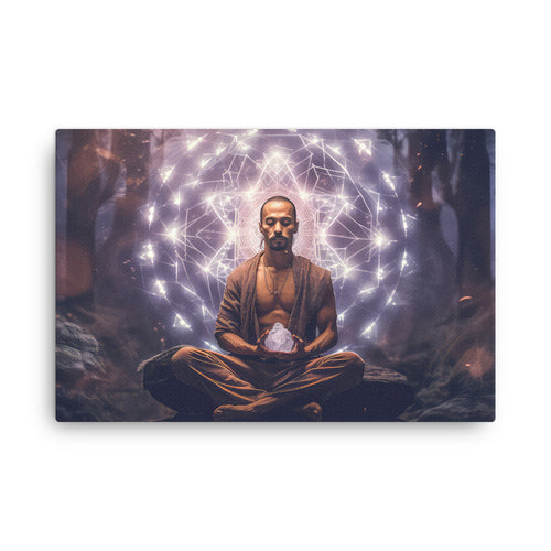 buddha meditation Yoga & Zen - Shamanic Secrets Unveiled Art: Ancient Traditions Wall Art ( canvas wall art in living room mockup