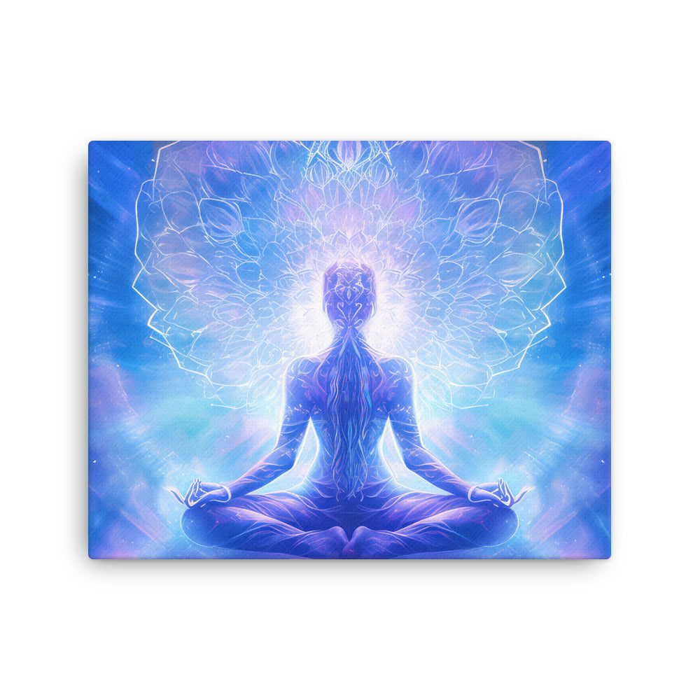 Chakra energy future art: innovation & sustainability vision canvas print texture detail close-up