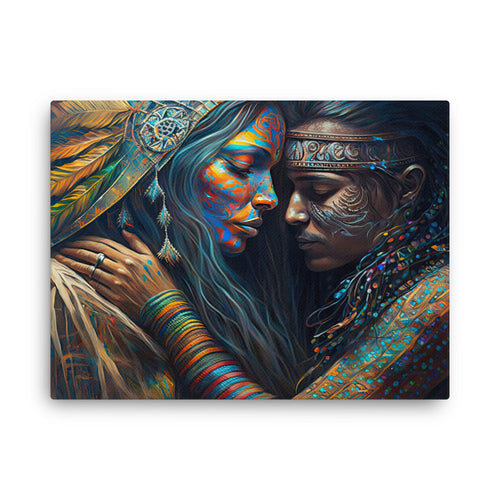 Chakra energy ayahuasca love canvas canvas wall art in living room mockup
