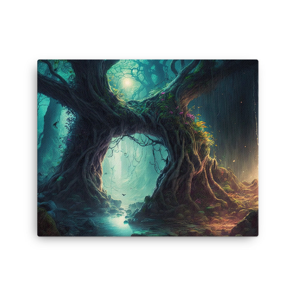 Nature shamanic enchanted forest sunlight canvas print texture detail close-up