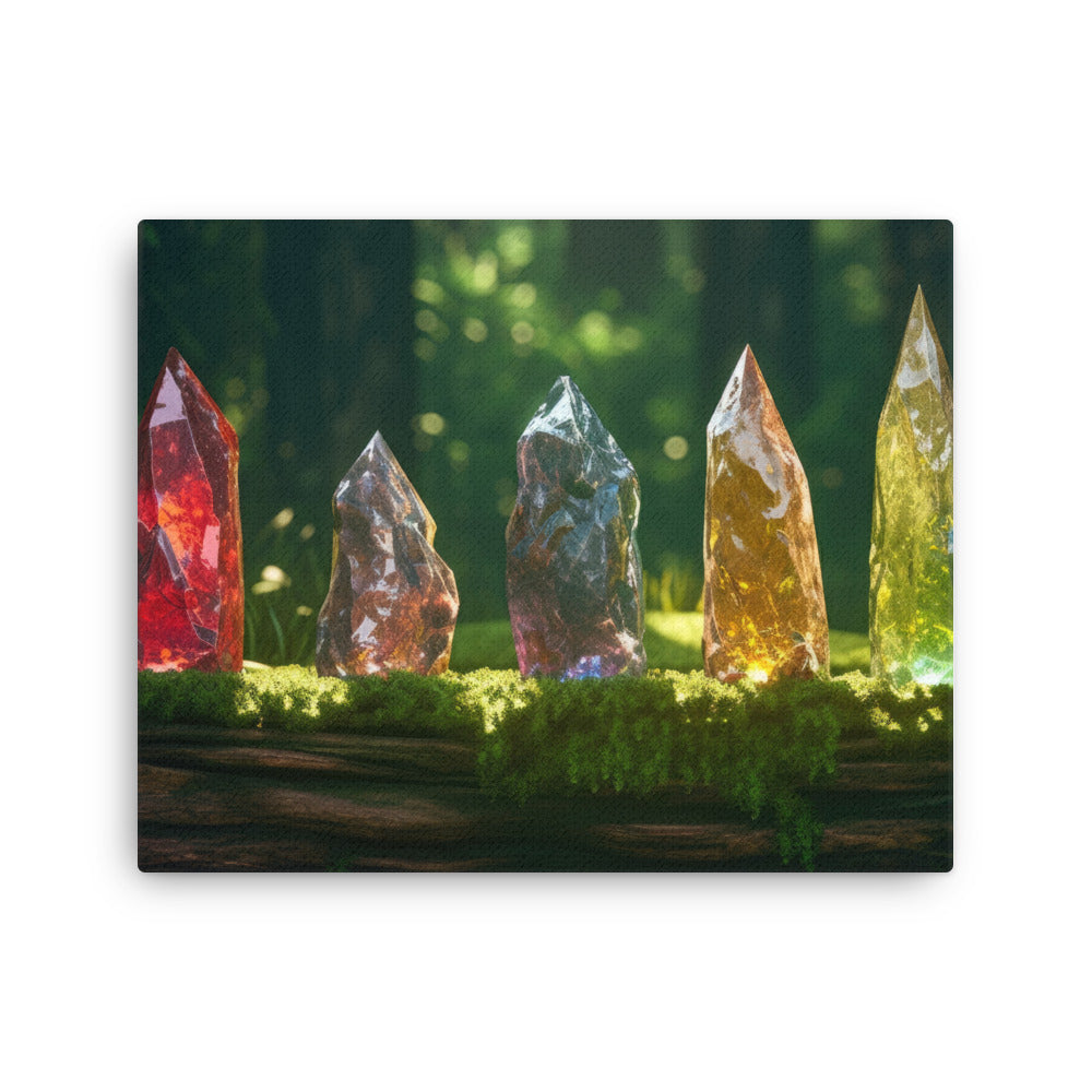 buddha meditation Sparkling Earth Crystals canvas wall art in meditation space mockup