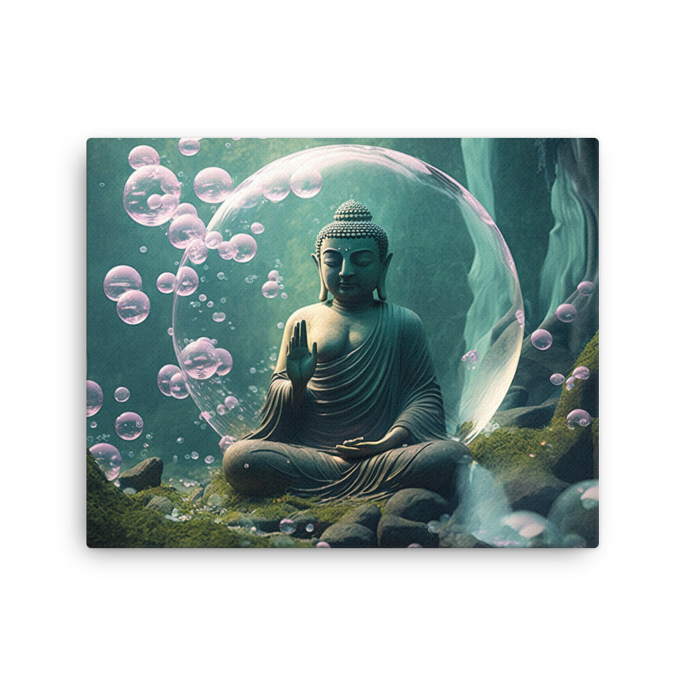 buddha meditation Yoga & Zen - Buddha Bobble Head canvas wall art in meditation space mockup