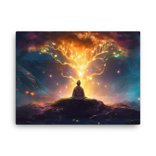 buddha meditation Yoga & Zen - Meditation : Cultivating Inner Peace & Clarity Wall Art ( canvas wall art in bedroom mockup