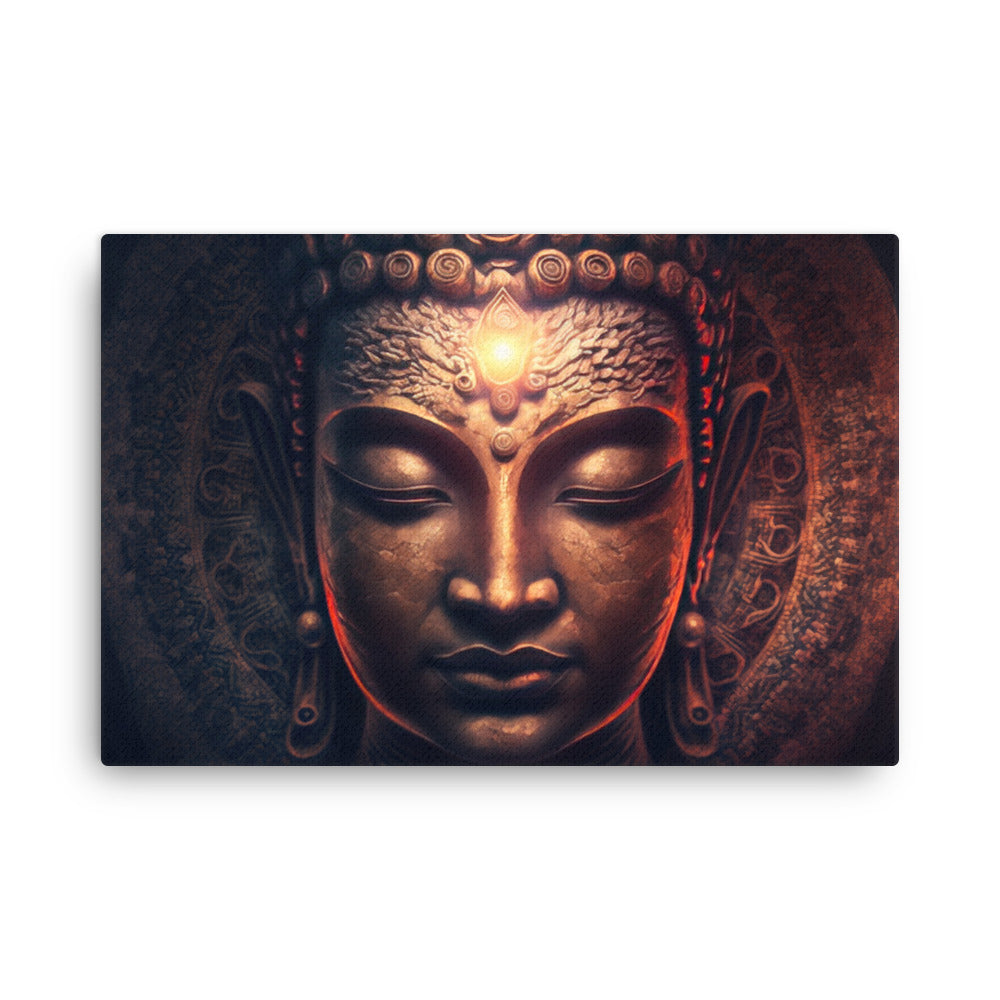 buddha meditation Spiritual Buddha canvas wall art in living room mockup