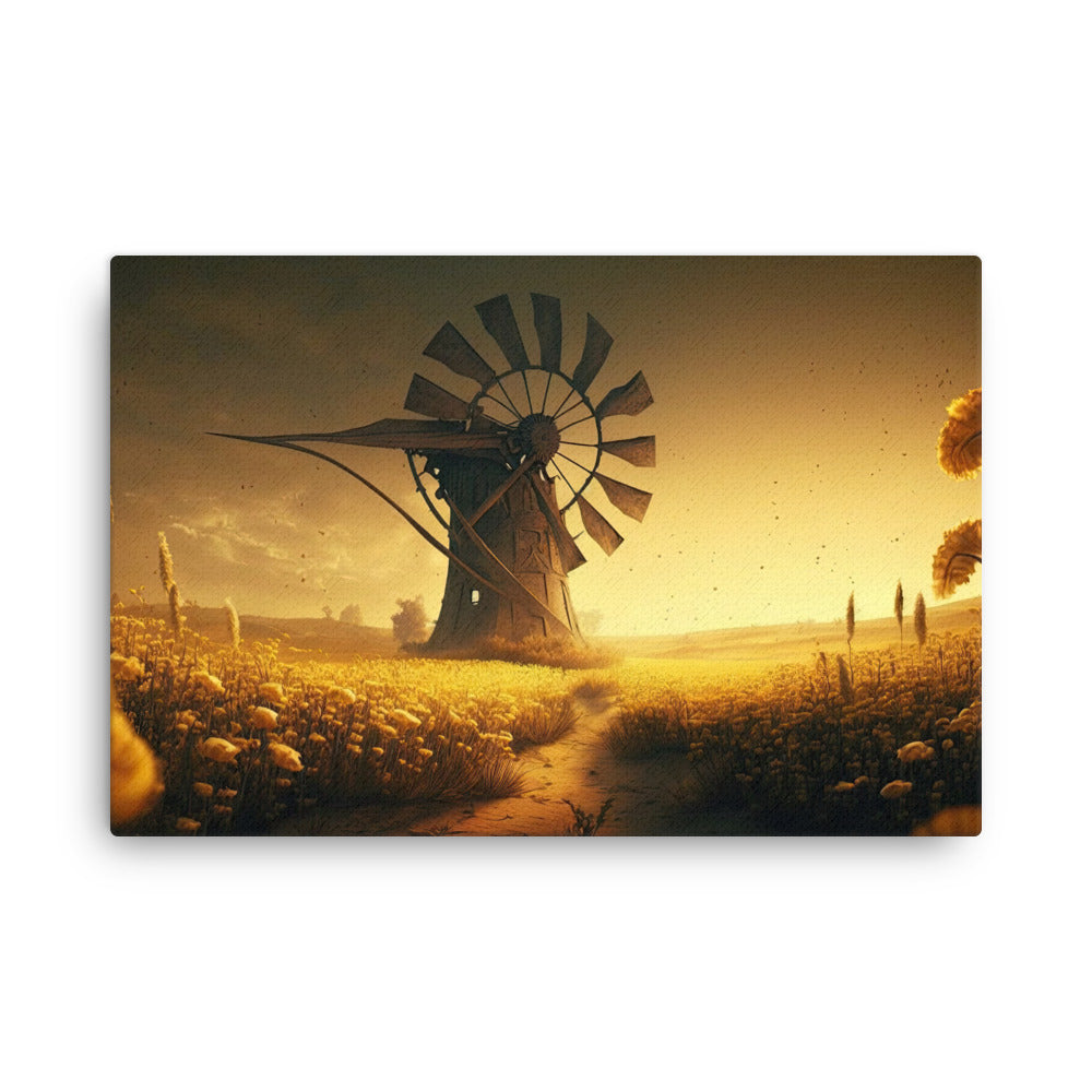 Nature shamanic harmonizing breeze windmill : nature's graceful embrace canvas wall art print