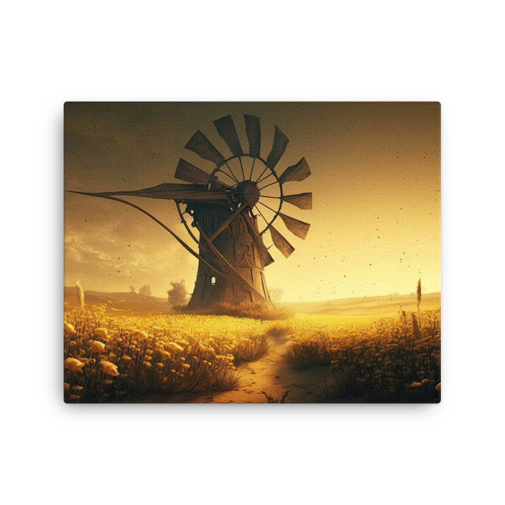 Nature shamanic harmonizing breeze windmill : nature's graceful embrace canvas print texture detail close-up