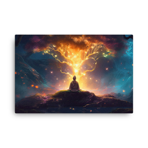 buddha meditation Yoga & Zen - Meditation : Cultivating Inner Peace & Clarity Wall Art ( canvas wall art in living room mockup