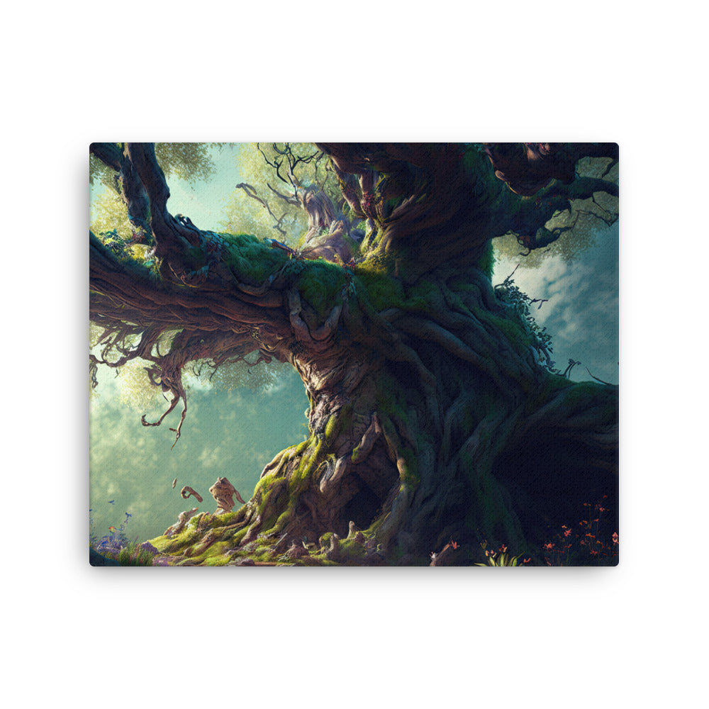 Yoga zen earth guardians giant tree art: ancient majesty canvas print texture detail close-up