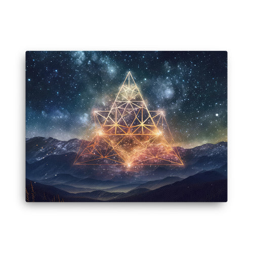 sacred geometry Secrets of Geometry canvas wall art in bedroom mockup