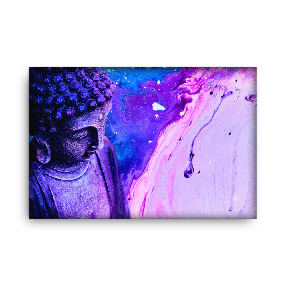 Buddha meditation blue & pink creative flow canvas wall art print
