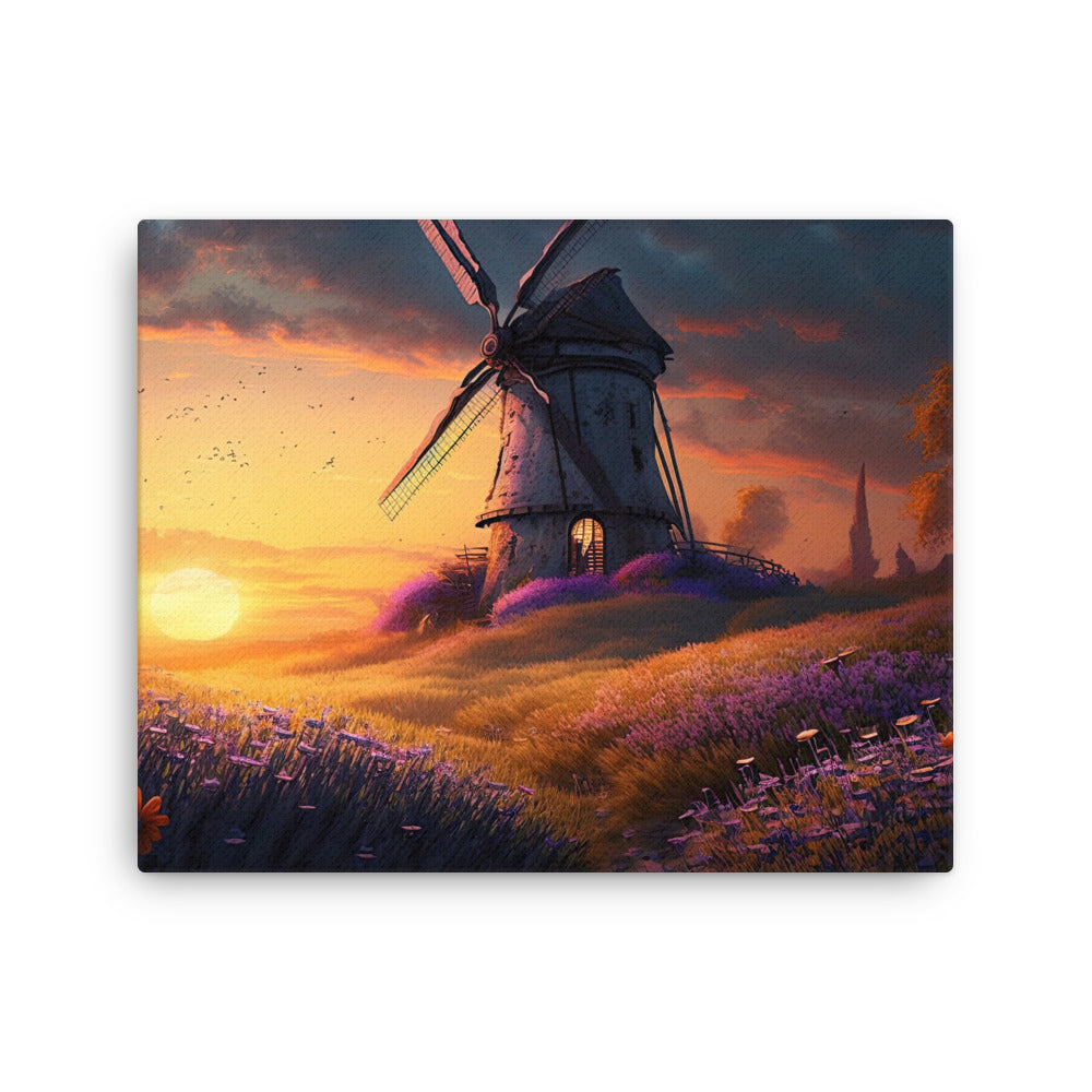 Nature shamanic windmill whispers art: harnessing nature's breeze canvas print texture detail close-up