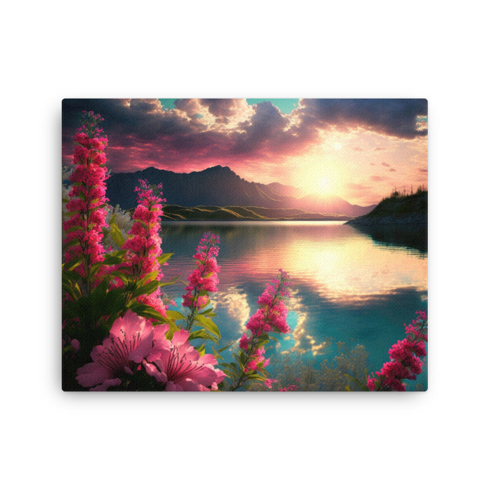 buddha meditation Spiritual Art - Pastel Serenity Pink Nature : Gentle Charms Wall Art ( canvas wall art in meditation space mockup