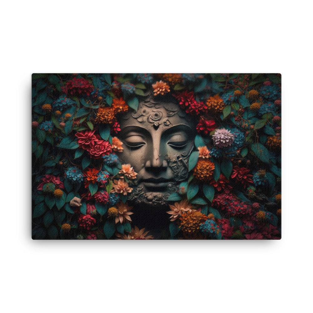 Yoga zen buddha's flowers canvas canvas wall art print