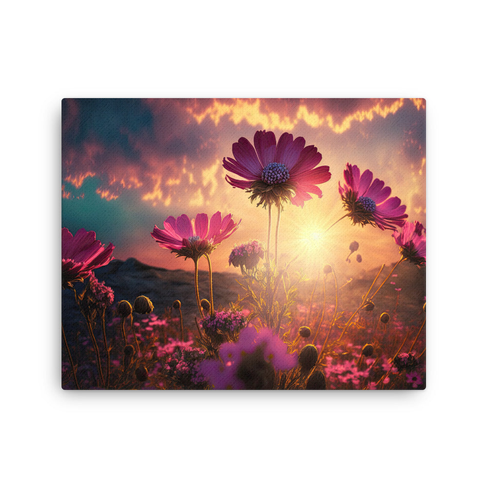Chakra energy blushing petals art: graceful pink floral elegance canvas print texture detail close-up