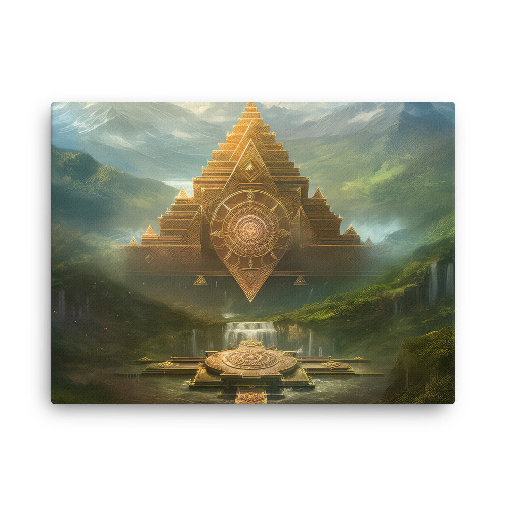 Sacred geometry symmetry art: essence canvas wall art in living room mockup