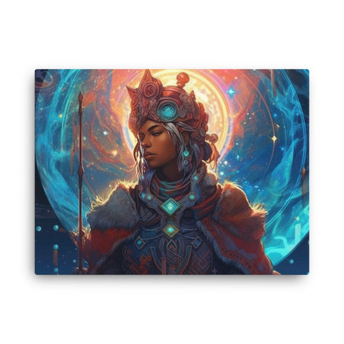 Nature shamanic anime shaman canvas canvas wall art in living room mockup