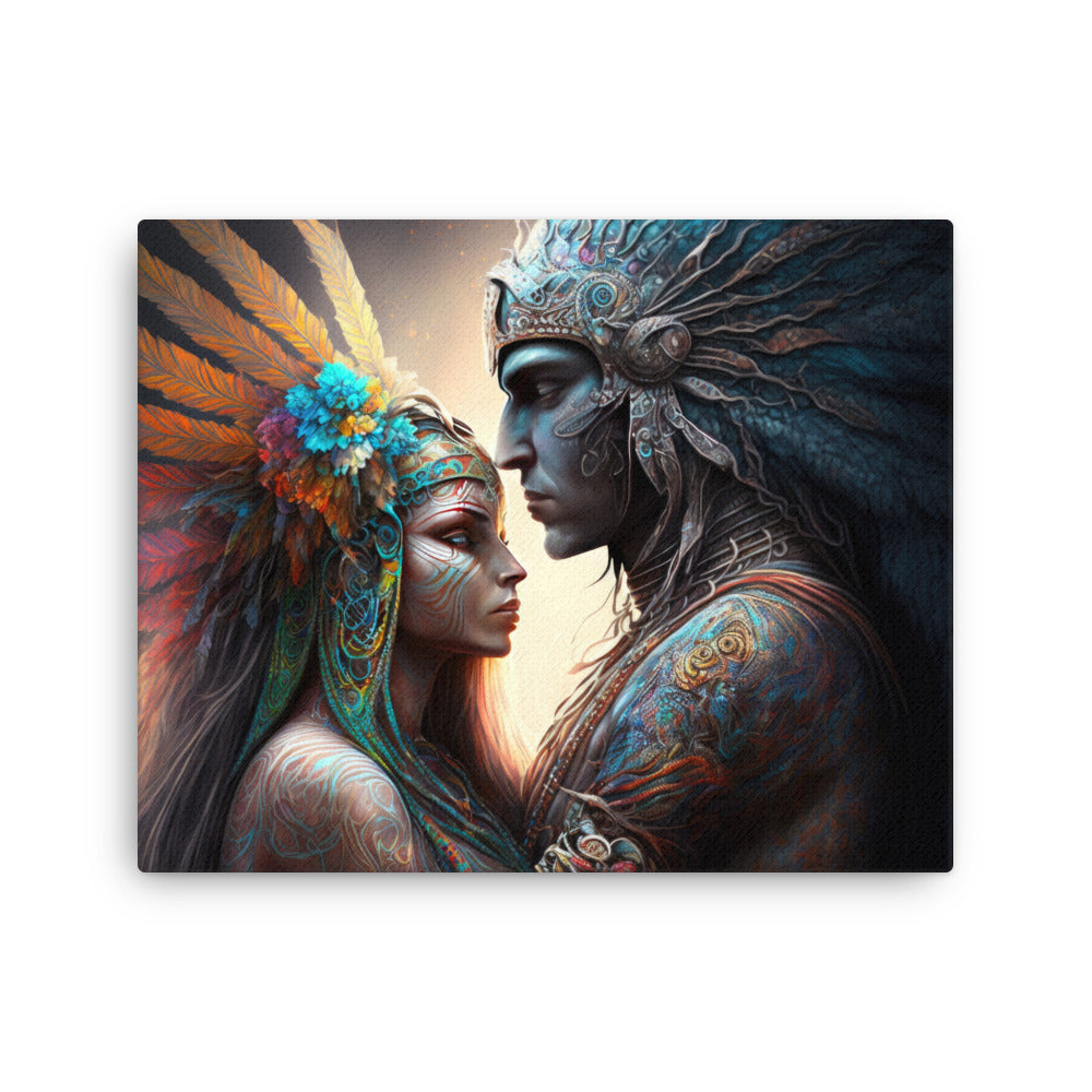 buddha meditation Spiritual Art - Harmonious Love Art canvas wall art in meditation space mockup