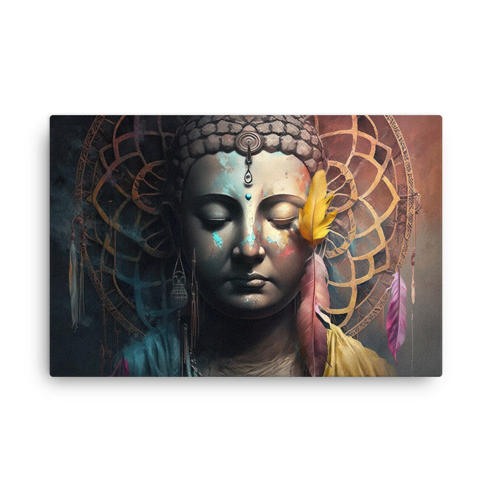 Yoga zen buddha honoring the canvas wall art print