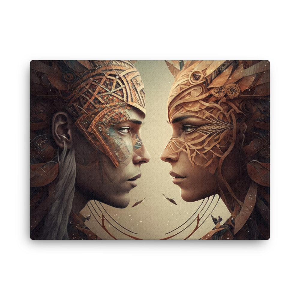 buddha meditation Spiritual Art - Harmony Bond canvas wall art in bedroom mockup