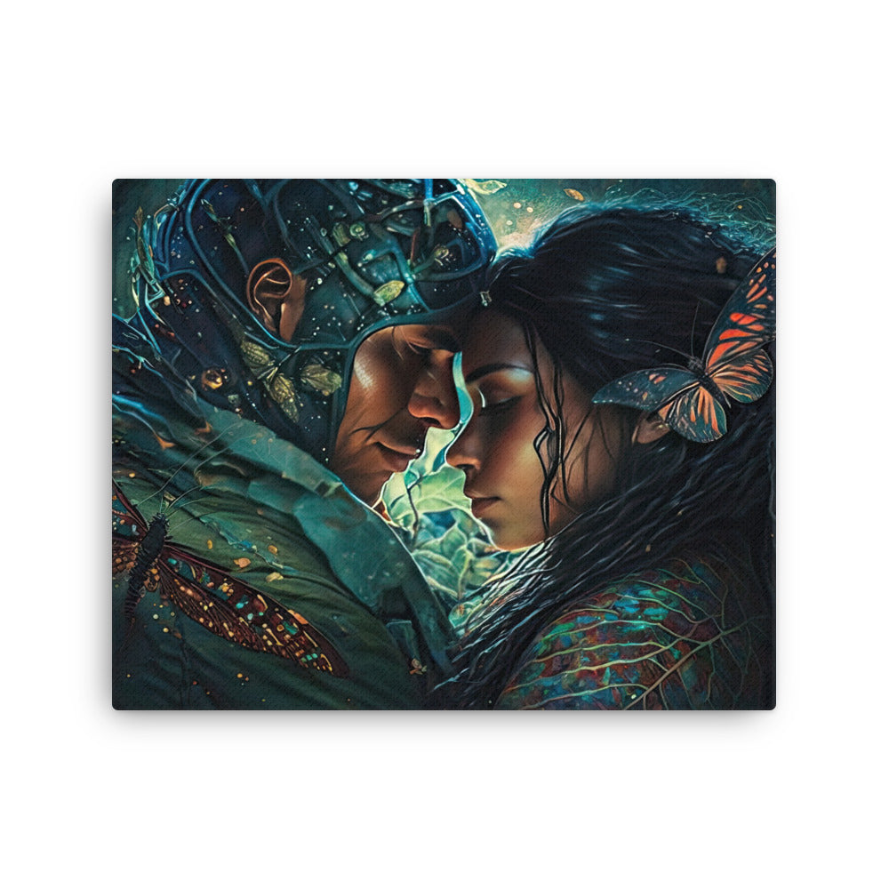 Spiritual enduring love bond canvas print texture detail close-up