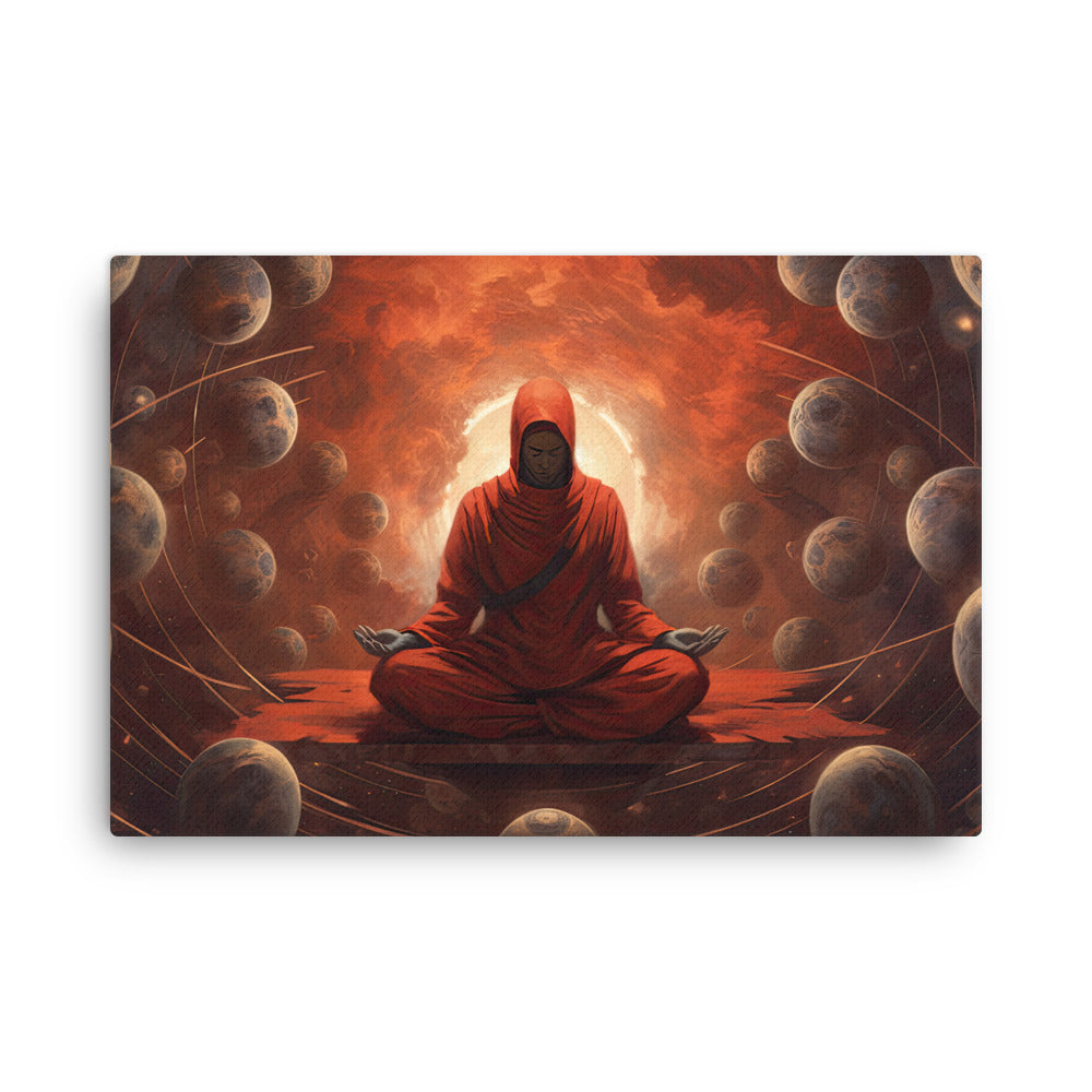 buddha meditation Yoga & Zen - Cosmic Meditation Journey : Inner Universe Landscapes Wall Art ( canvas wall art in living room mockup