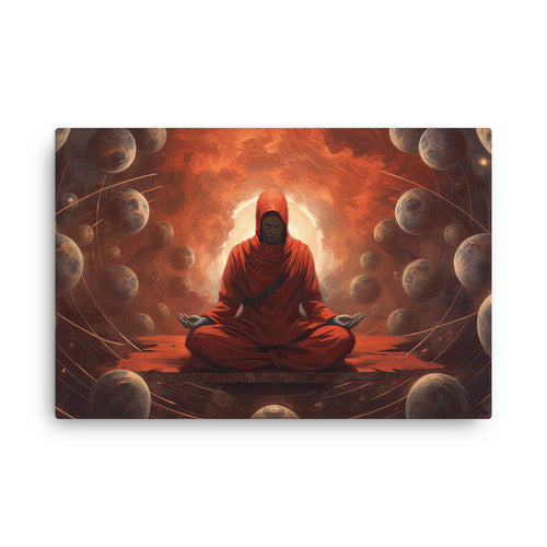 buddha meditation Yoga & Zen - Cosmic Meditation Journey : Inner Universe Landscapes Wall Art ( canvas wall art in living room mockup