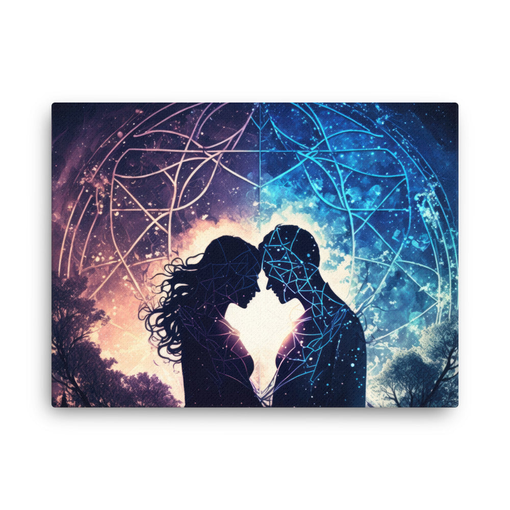 buddha meditation Unconditional Love canvas wall art in bedroom mockup