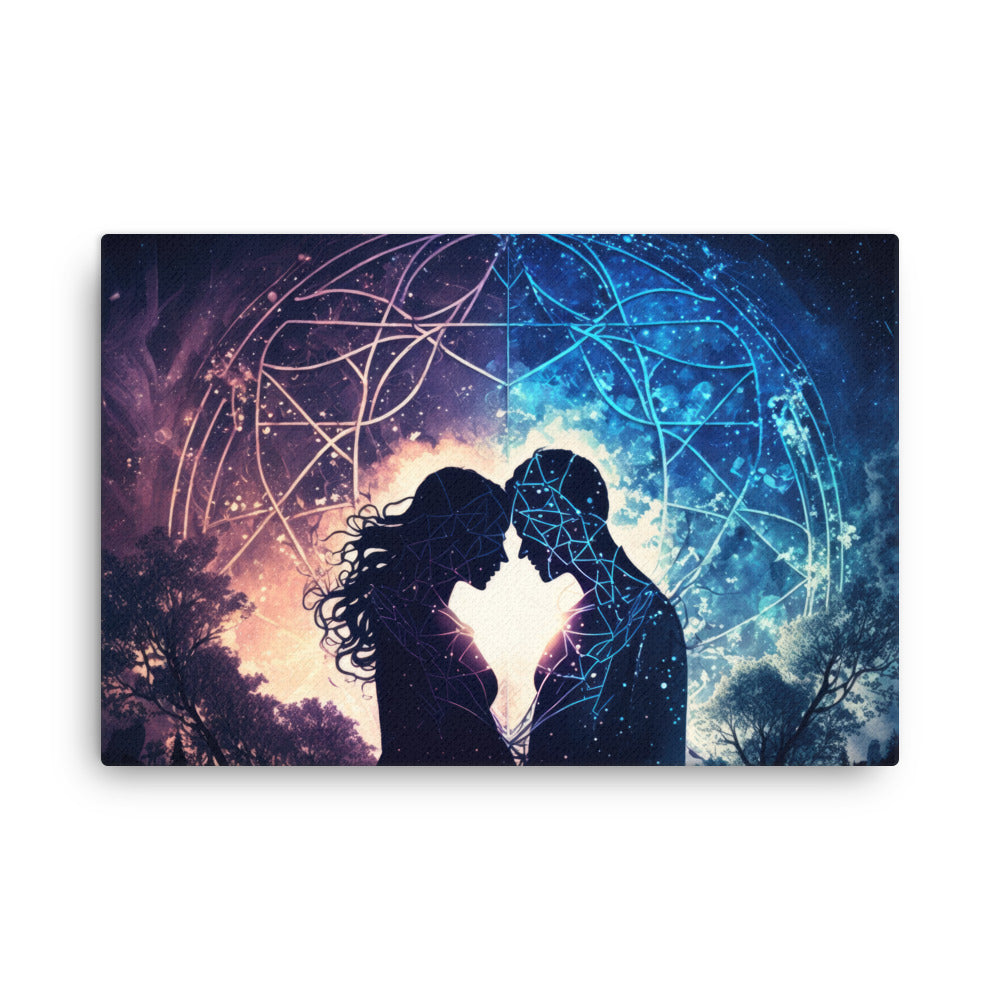 buddha meditation Unconditional Love canvas wall art in living room mockup