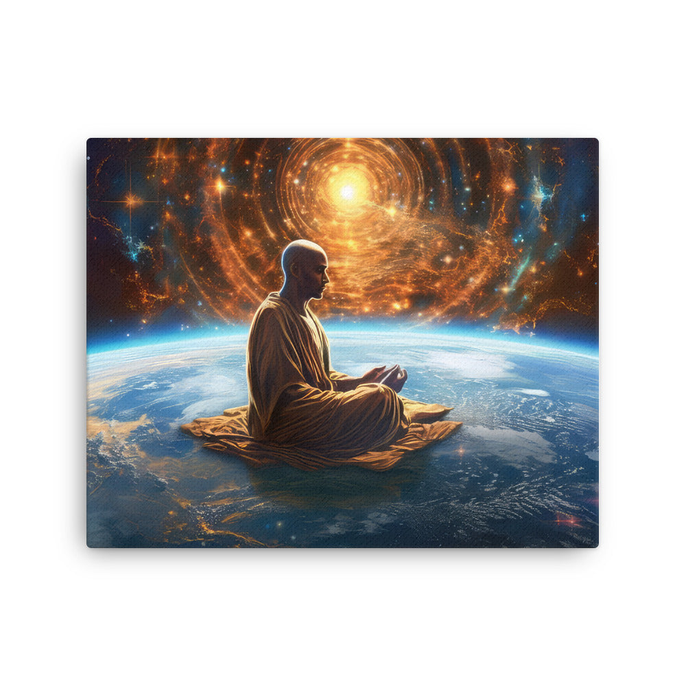 buddha meditation Yoga & Zen - Cosmic Meditation Art: Explore The Universe Within Wall Art ( canvas wall art in meditation space mockup