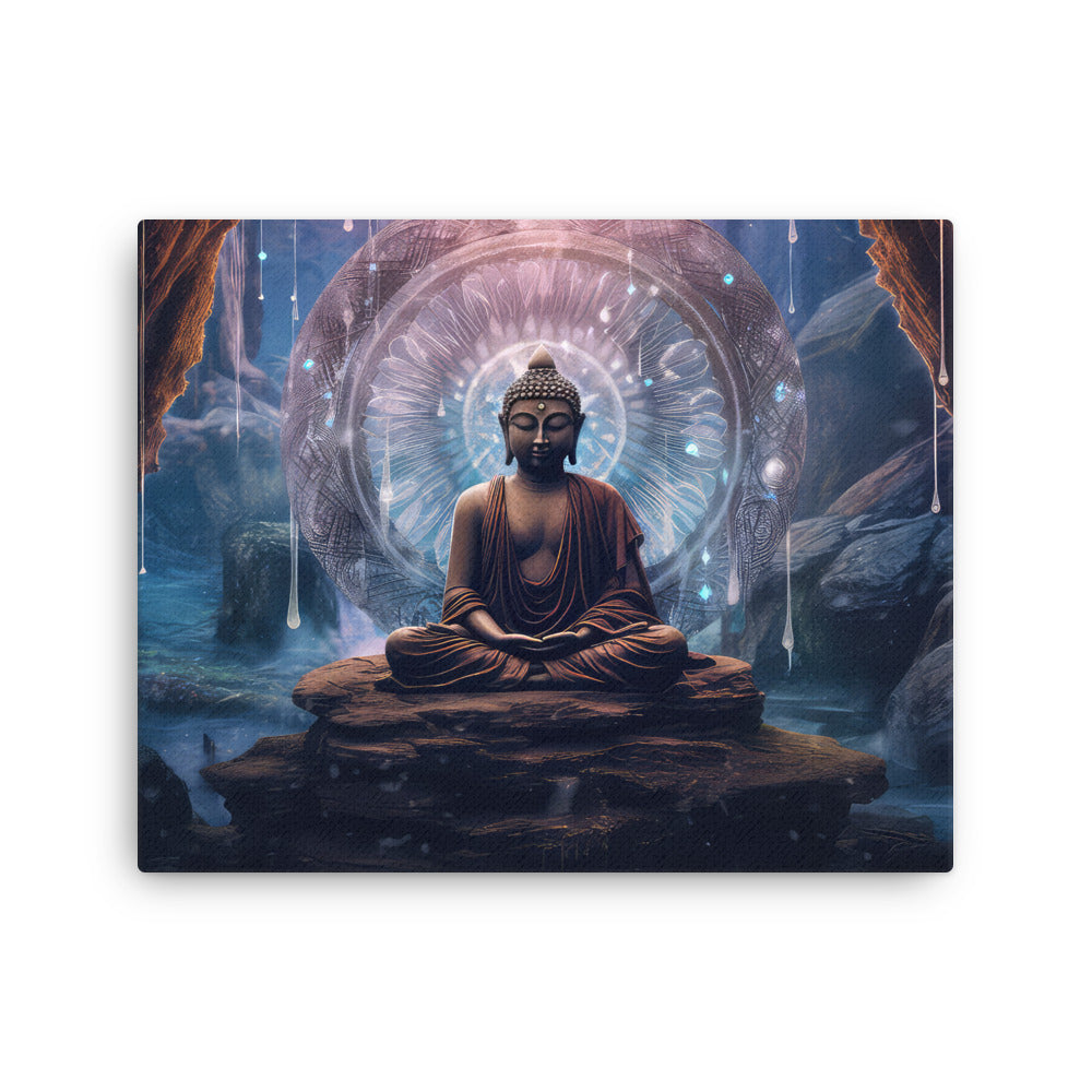 Chakra energy buddha's crystals | clarity & illumination canvas print texture detail close-up