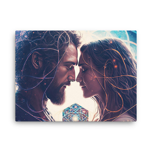 Spiritual magical love bond canvas wall art in living room mockup