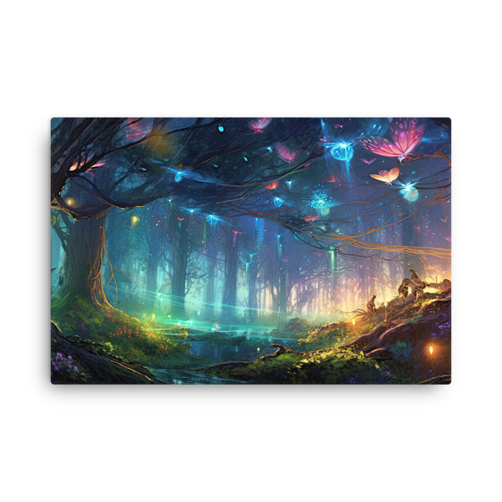 Chakra energy spiritual butterfly forest canvas wall art print