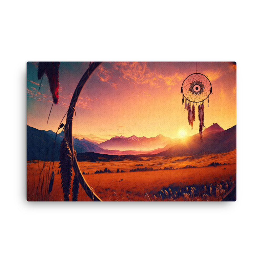 Crystal manifestation dreamcatcher's hope art: weaving life's threads canvas wall art print