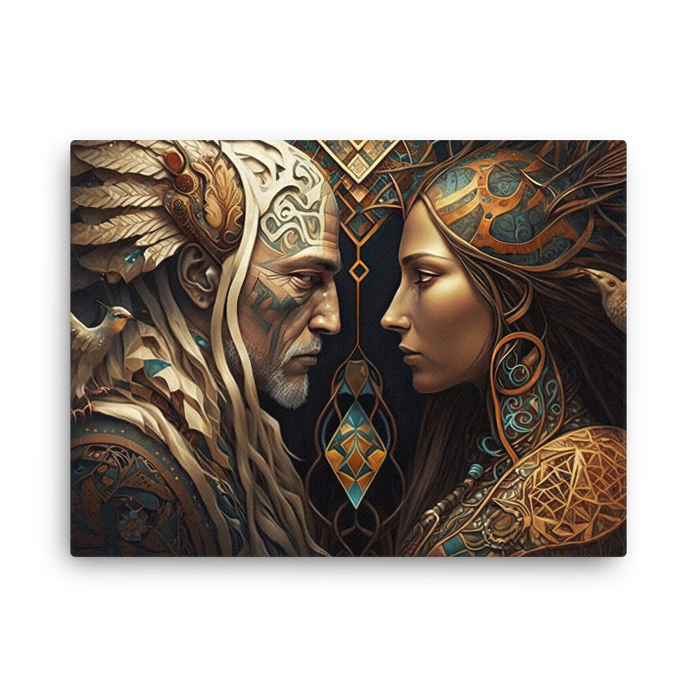 Spiritual love connection canvas canvas wall art in living room mockup