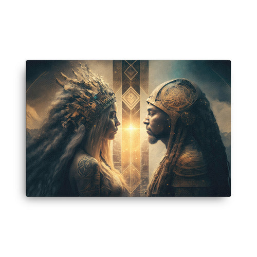 buddha meditation Nature & Shamanic - Love Connection Art canvas wall art in living room mockup