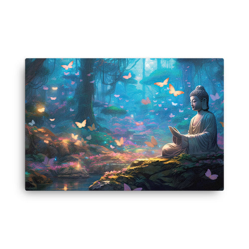 Yoga zen buddha's world canvas canvas wall art print