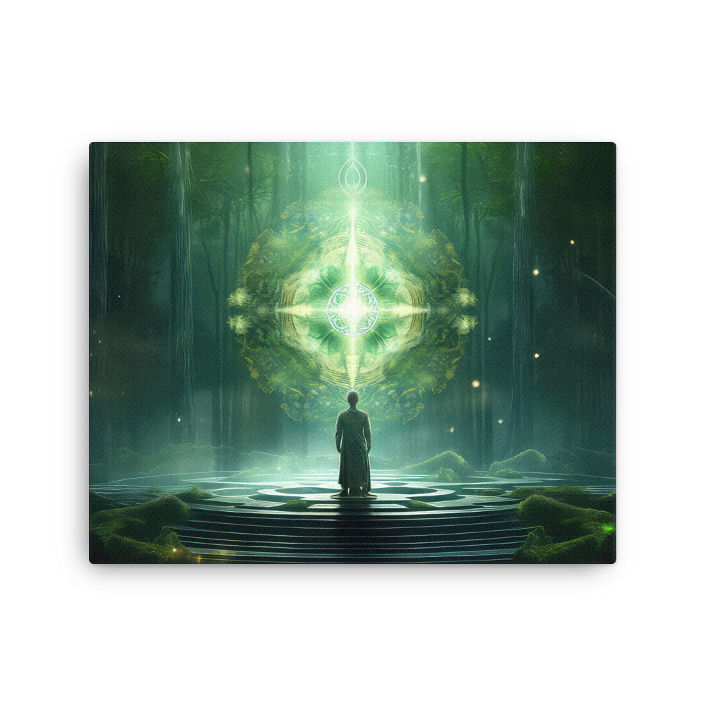 buddha meditation Spiritual Awakening Journey canvas wall art in meditation space mockup